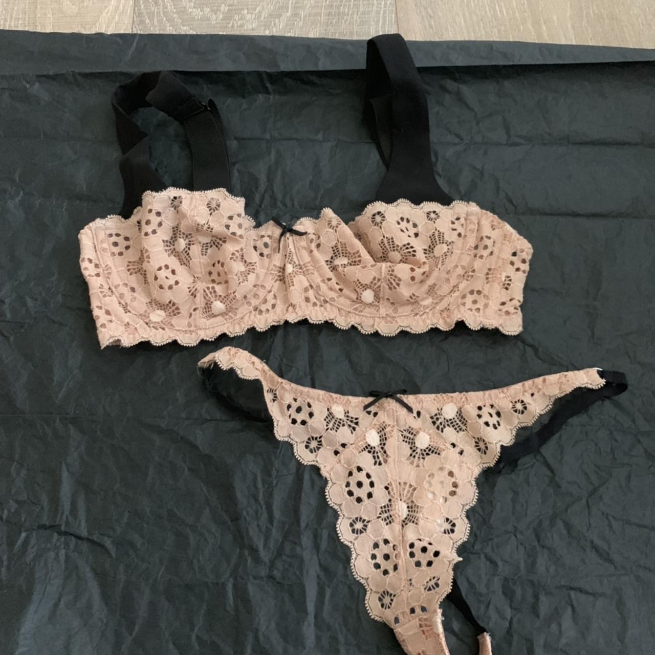 Brand New Fleur Du Mal bra/panty set Love love - Depop