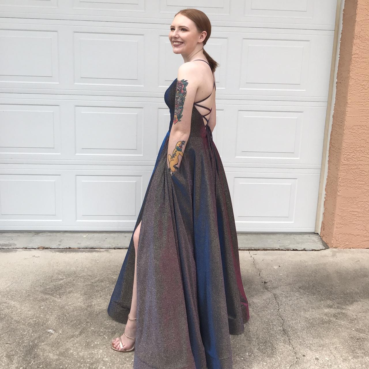 David's bridal blue prom on sale dress