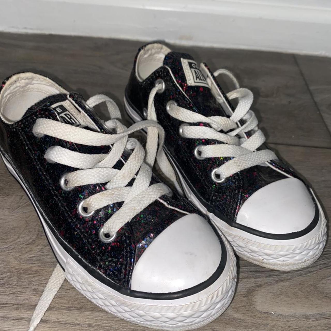 Black glitter Converse Kids UK size 10.5 Really... Depop