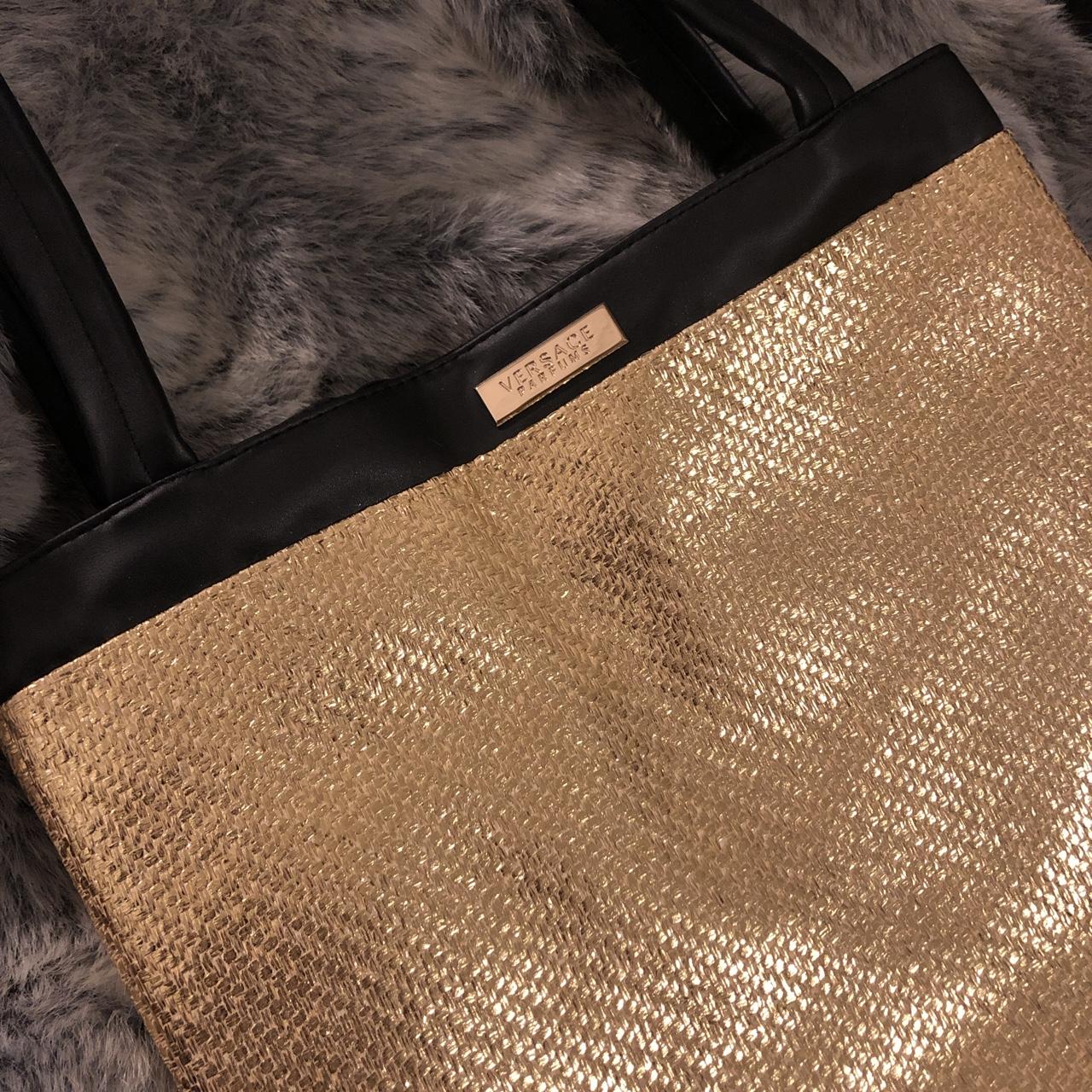 Versace parfums gold online tote bag