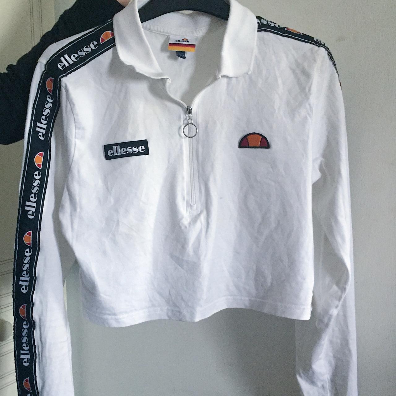 Ellesse piping crop polo shirt best sale