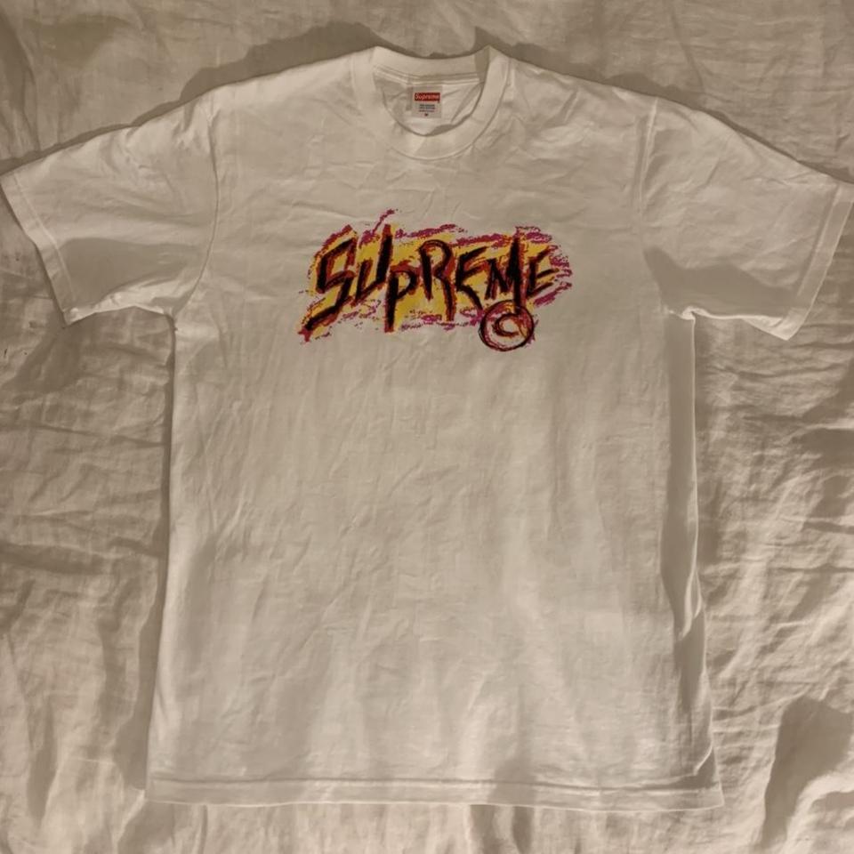 New Supreme Scratch Tee - White Medium Would fit... - Depop