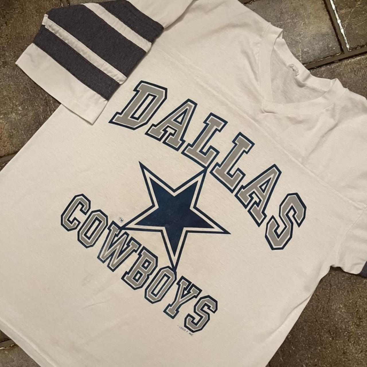 Vintage 90s Dallas Cowboys Logo 7 tee Missing size... - Depop