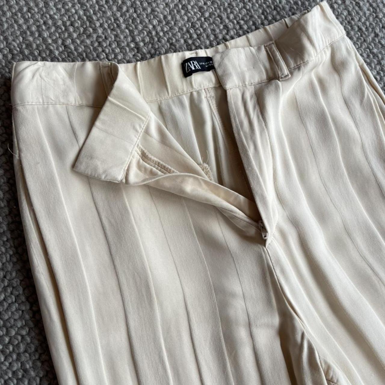 cream wide leg trousers