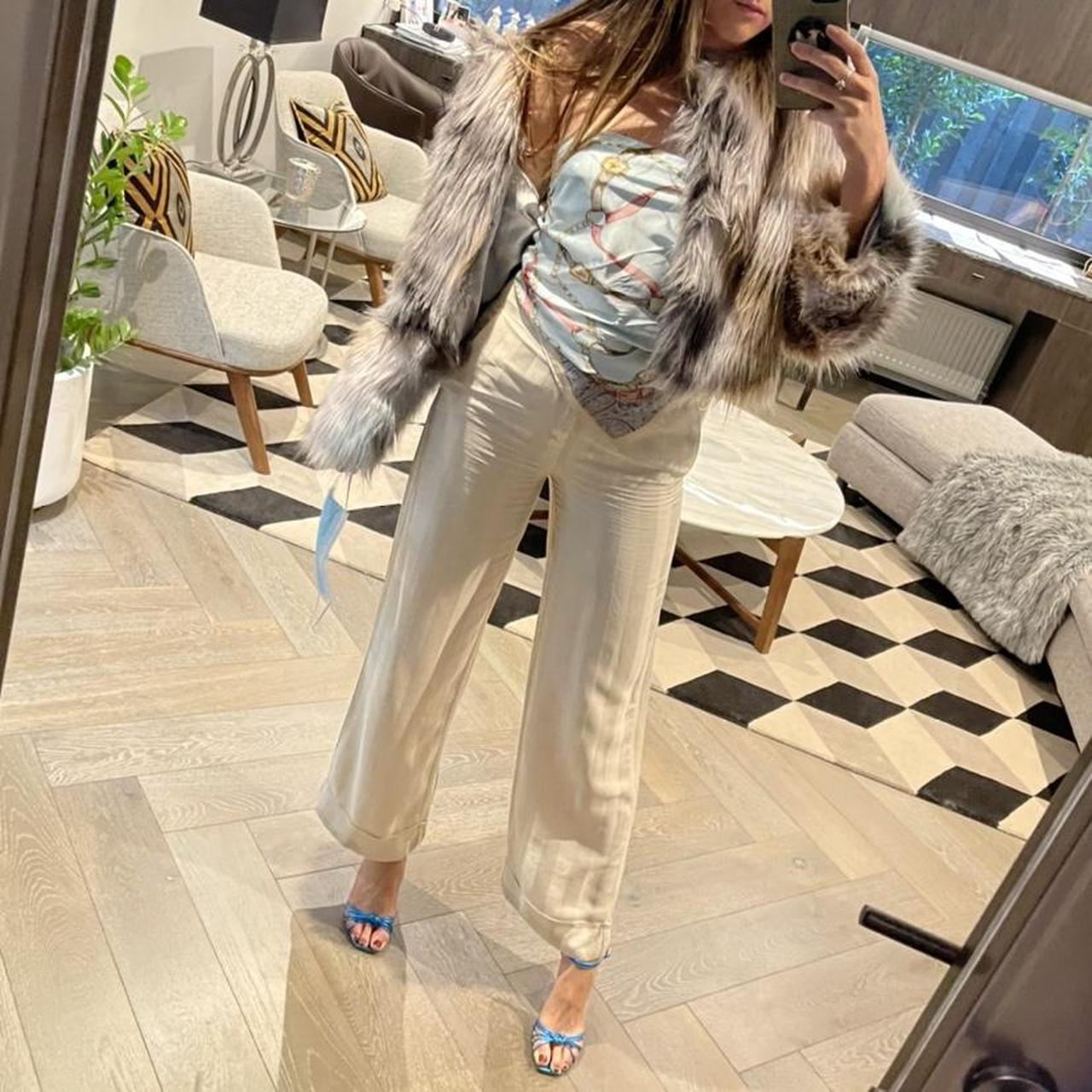cream wide leg trousers