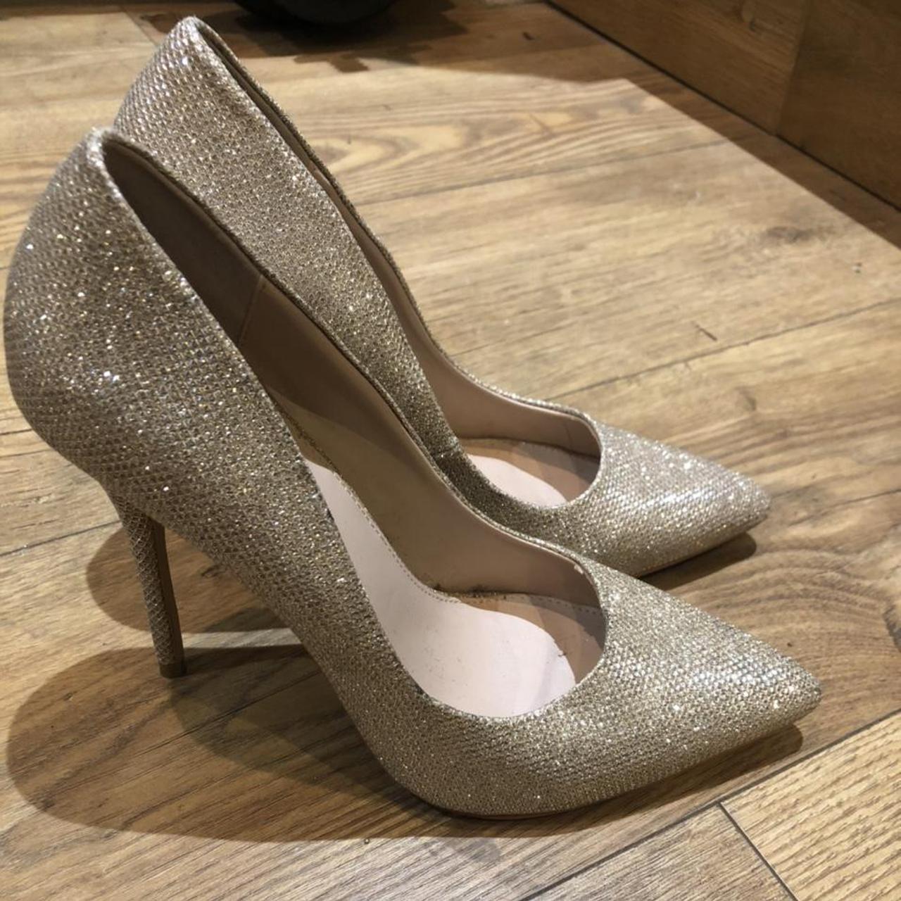 Gold sparkle heels - U.K. 5 - Kurt Geiger Used.... - Depop
