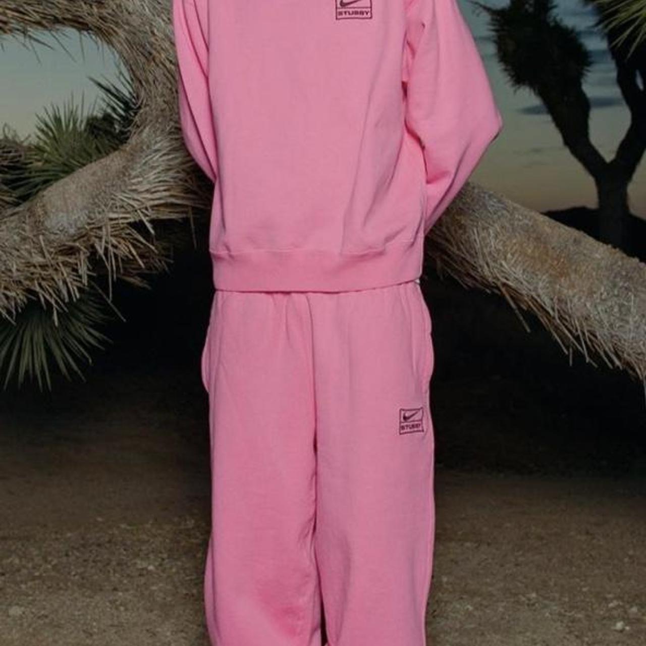 WTB stussy x nike pink sweatsuit small in top and - Depop