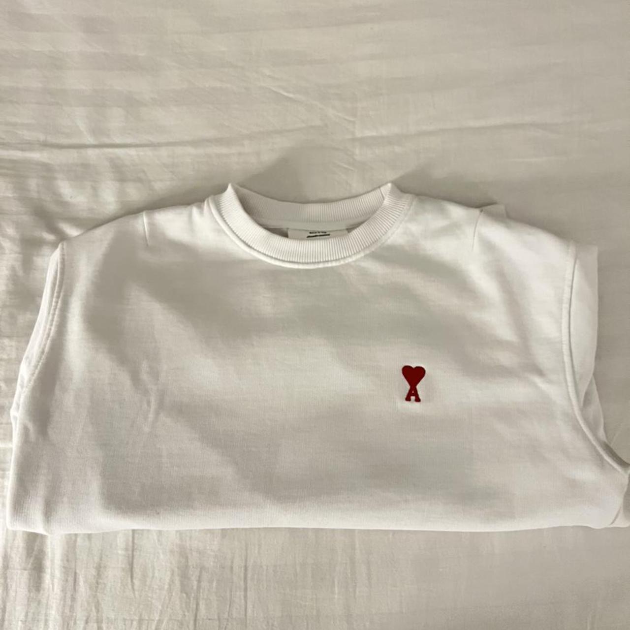 White Ami Paris jumper size Small. Item is in... - Depop