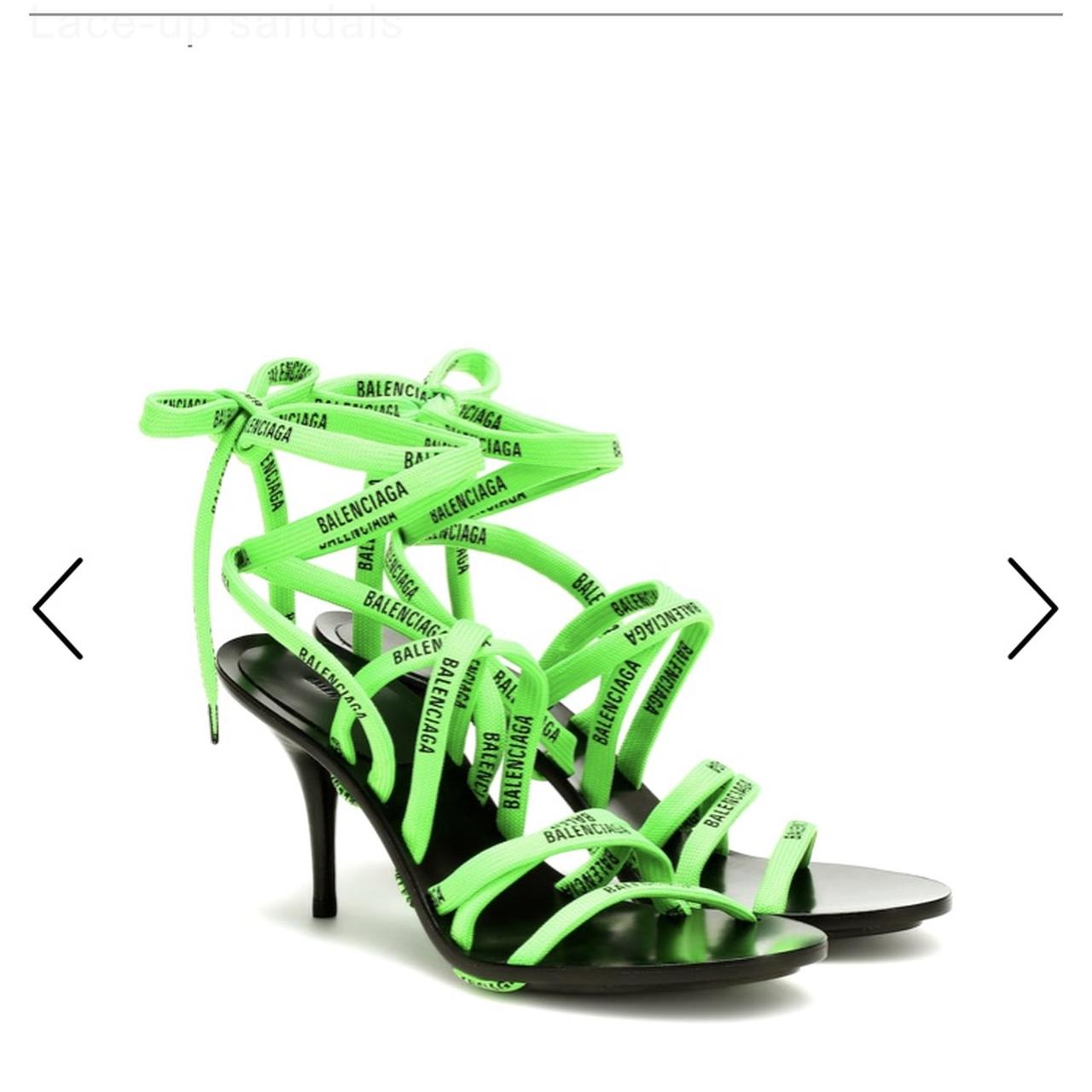 Balenciaga neon lace up sandals Size 6 Brand new Depop