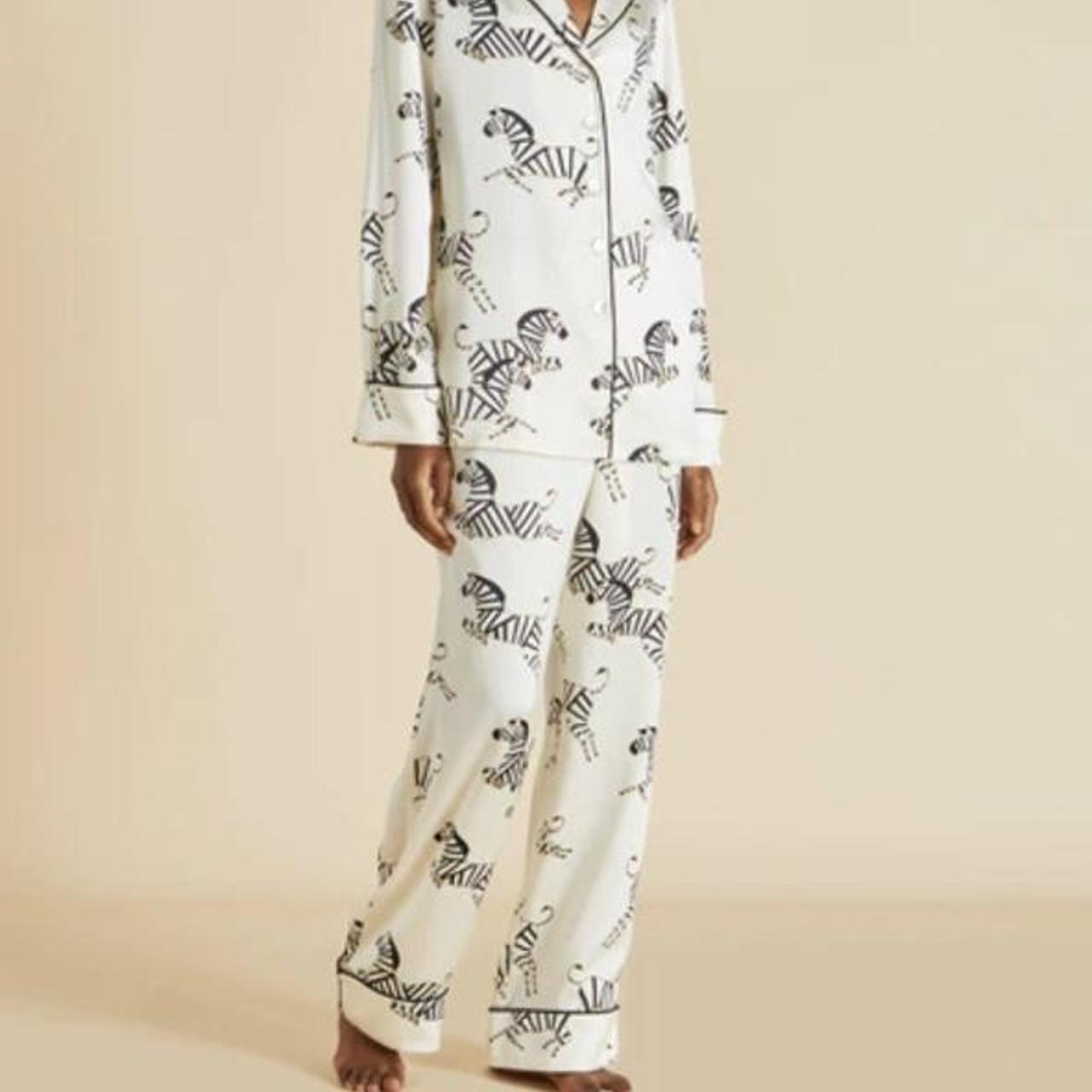 MINT VELVET ZOE ZEBRA LONG PYJAMA SET SMALL WITH