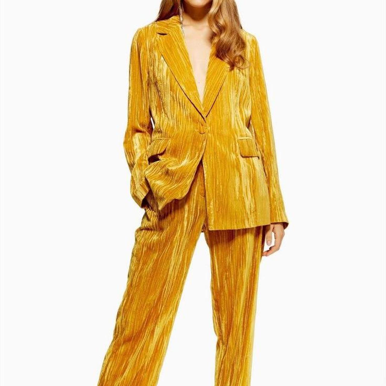 Topshop crinkled velvet mustard Items can