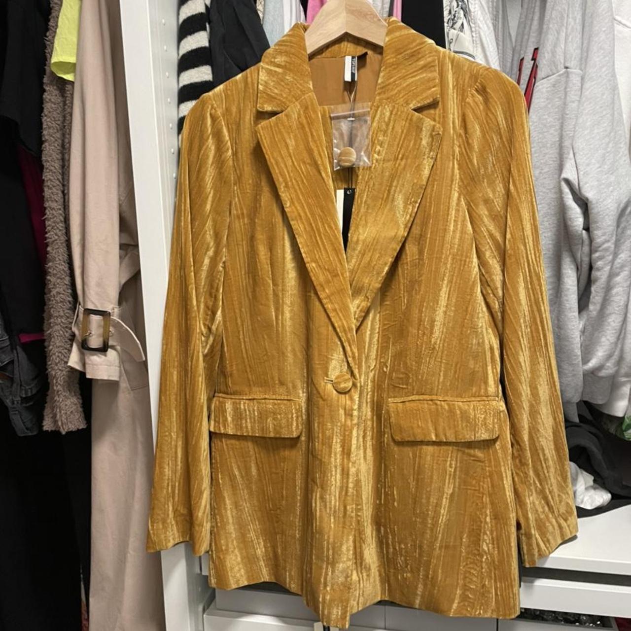 Topshop crinkled velvet mustard Items can Depop