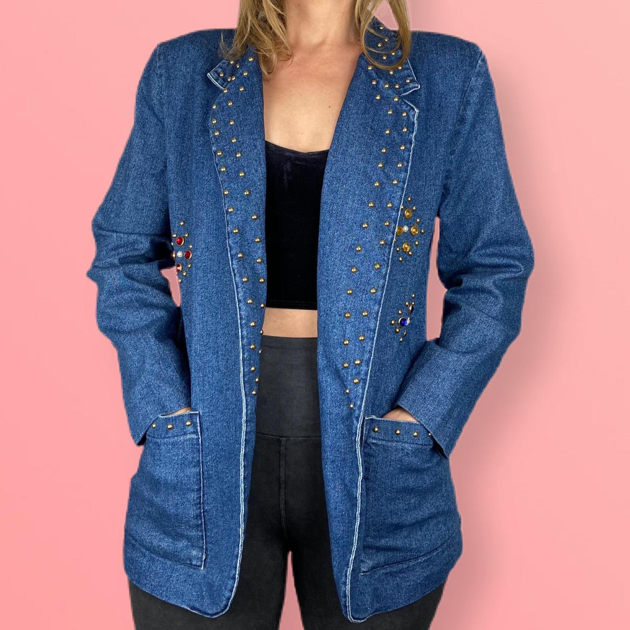 American Vintage Women's Blue and Gold Jacket (2)