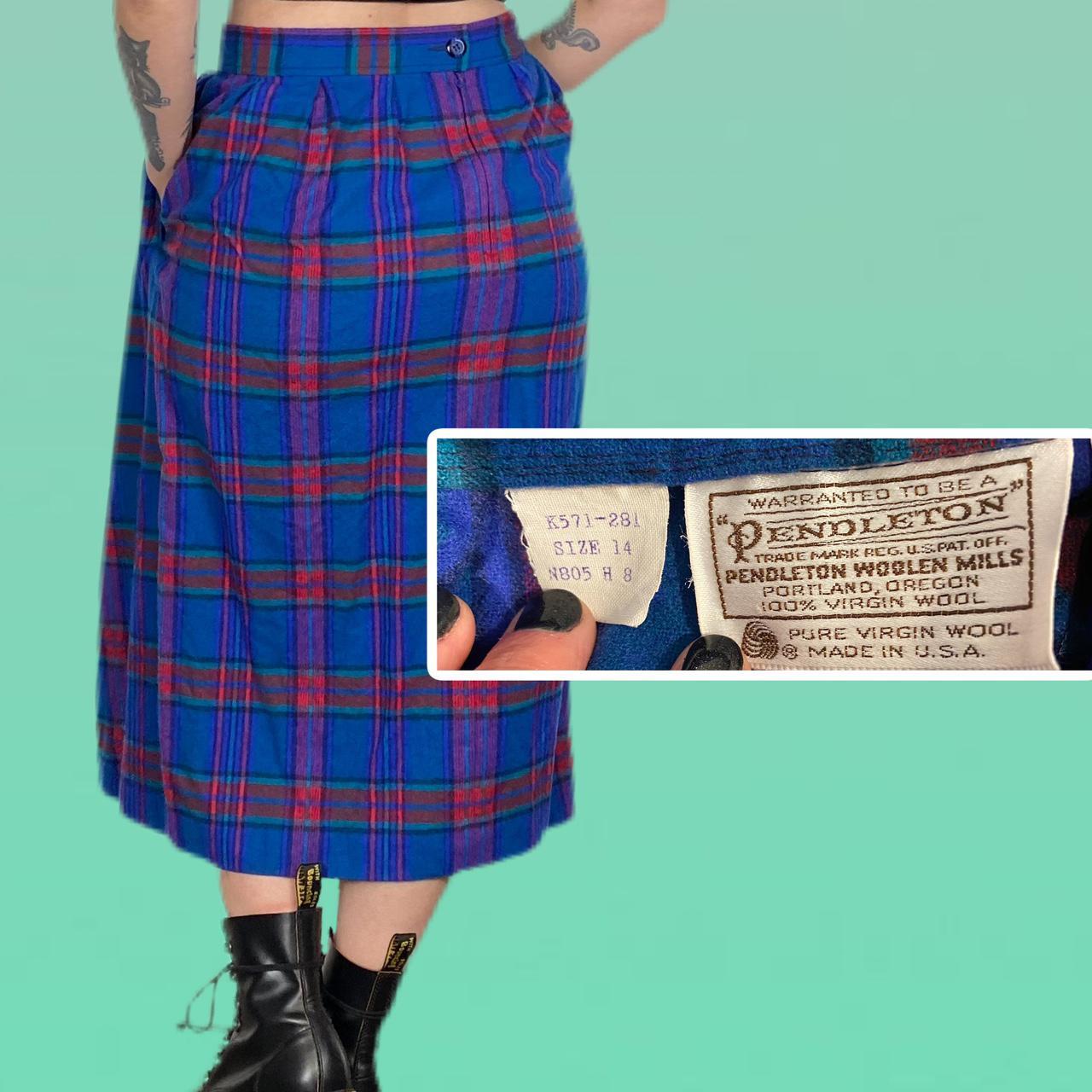 Pendleton Women's Blue and Green Skirt (4)