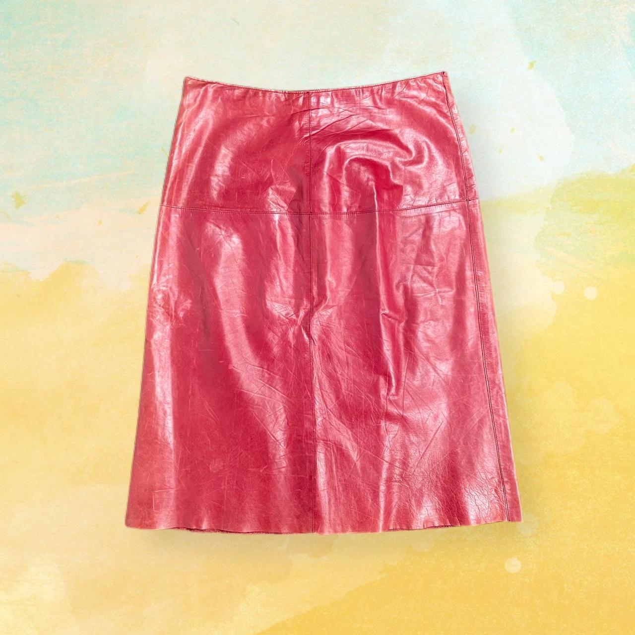 Banana republic red leather skirt! Pencil skirt is... Depop
