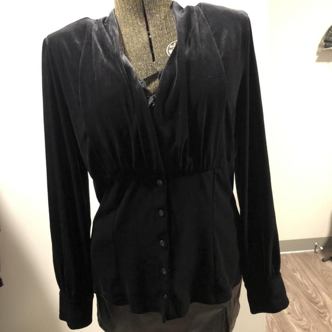Talbots Women's Black Blouse Depop