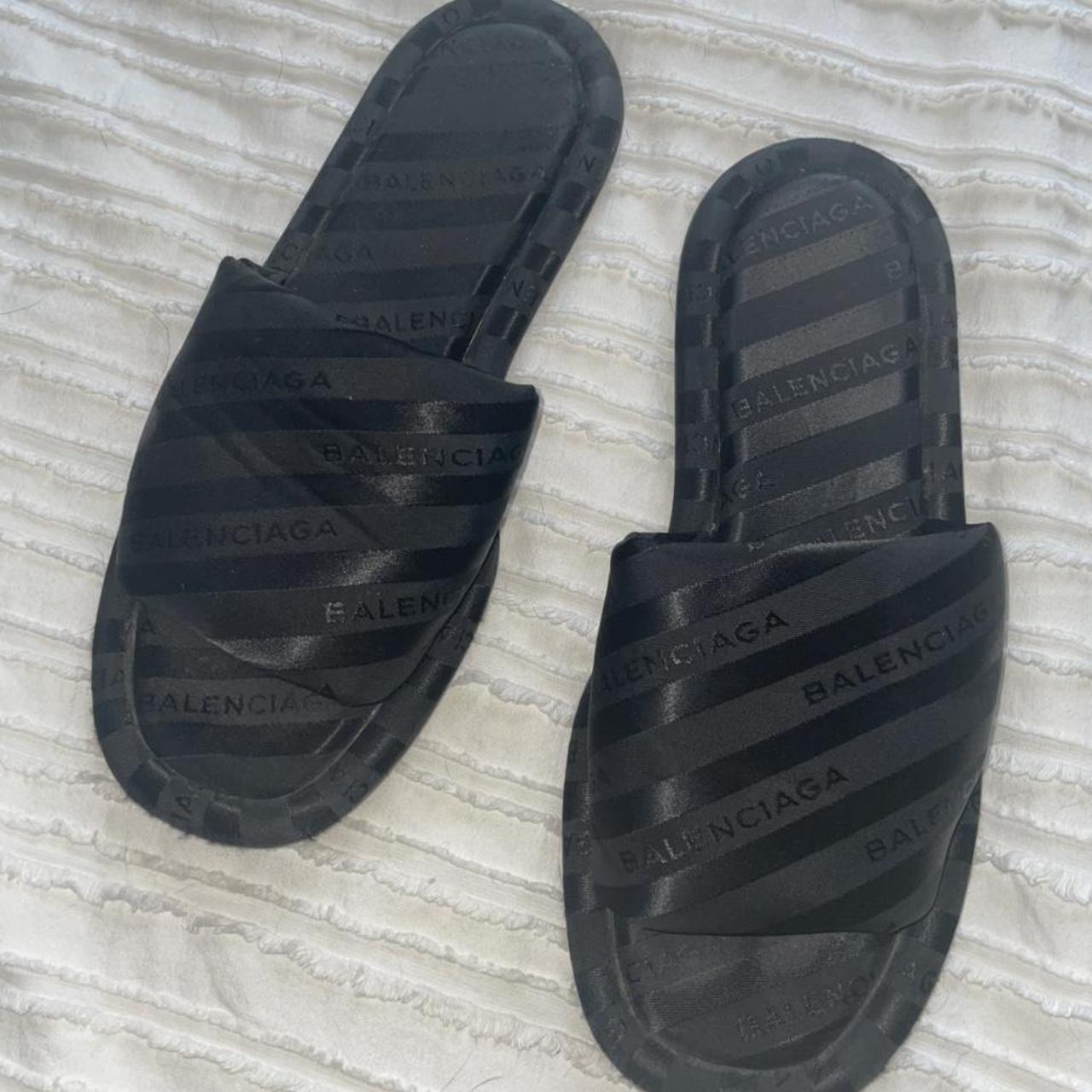 Balenciaga satin best sale slide sandals