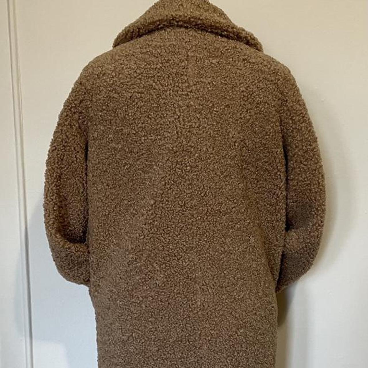 Zara chocolate teddy coat Sold out - Depop