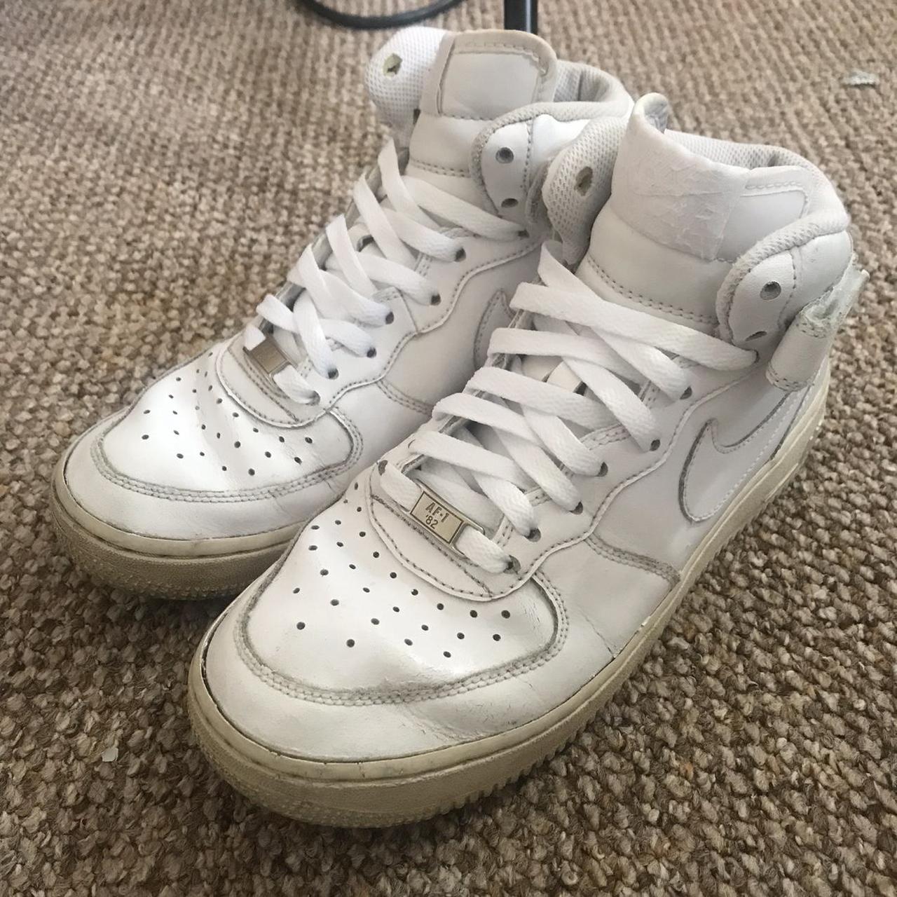 Nike Hi Top Air Force 1 White Womens Size 5.5 No - Depop