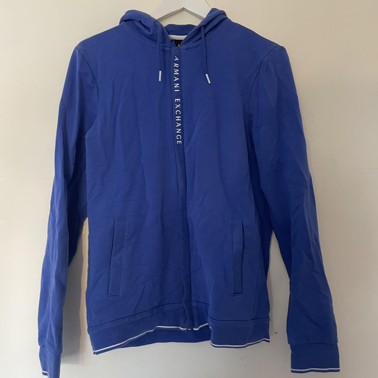 Blue armani exchange hoodie Clearance