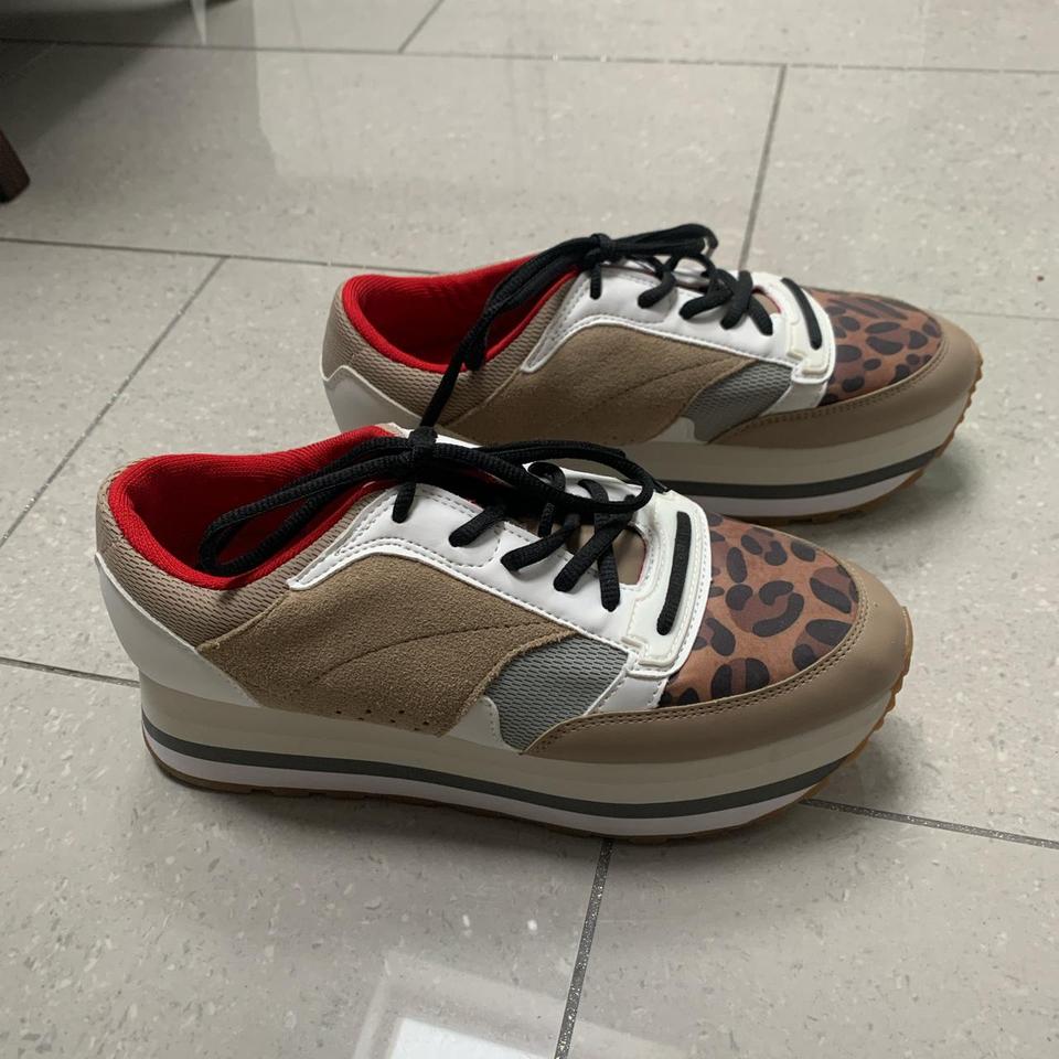 zara leopard print trainers