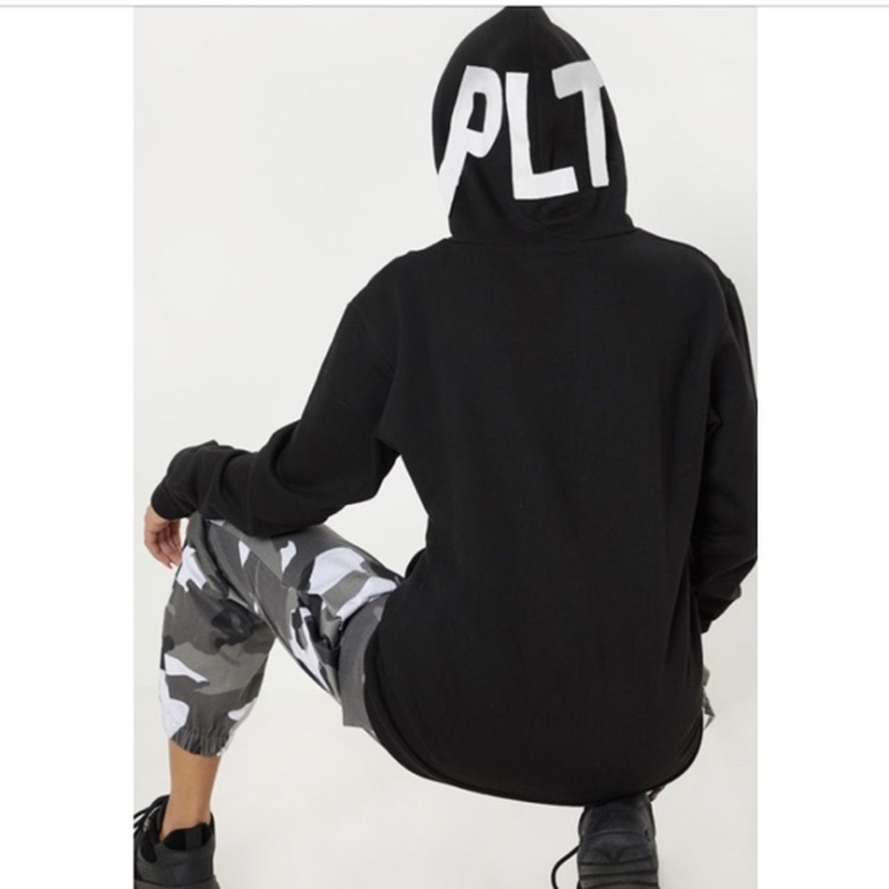 Pretty little thing black hoodie with plt on the Depop