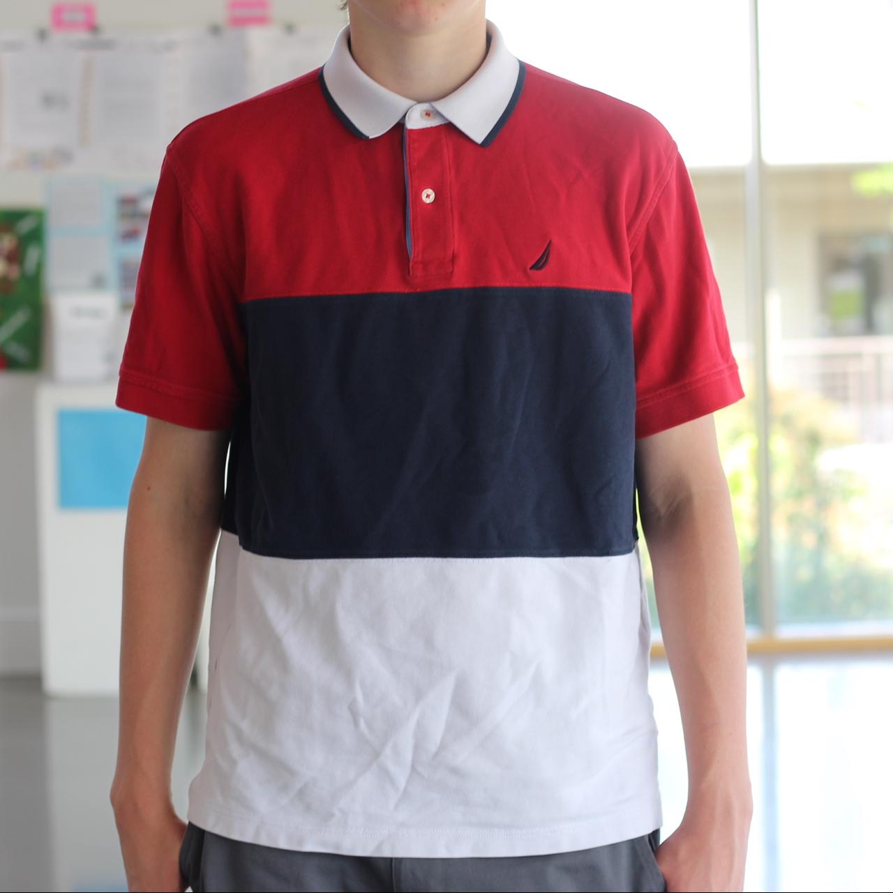 nautica color block polo