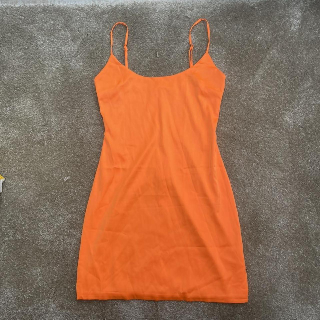 Oh Polly Neon Orange Dress Size 10, worn once and... Depop