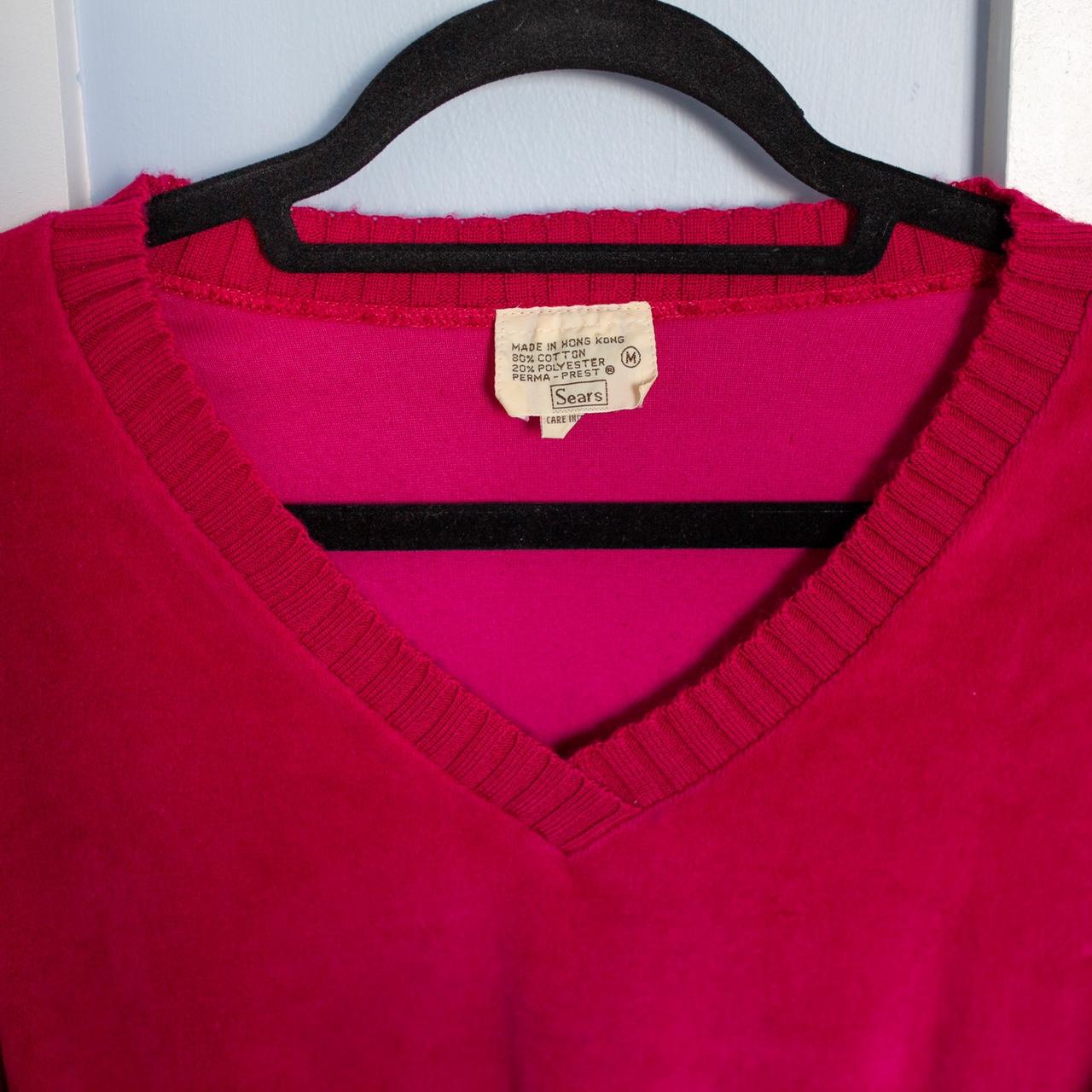 vintage-80s-or-90s-raspberry-velour-v-neck-sweater-depop