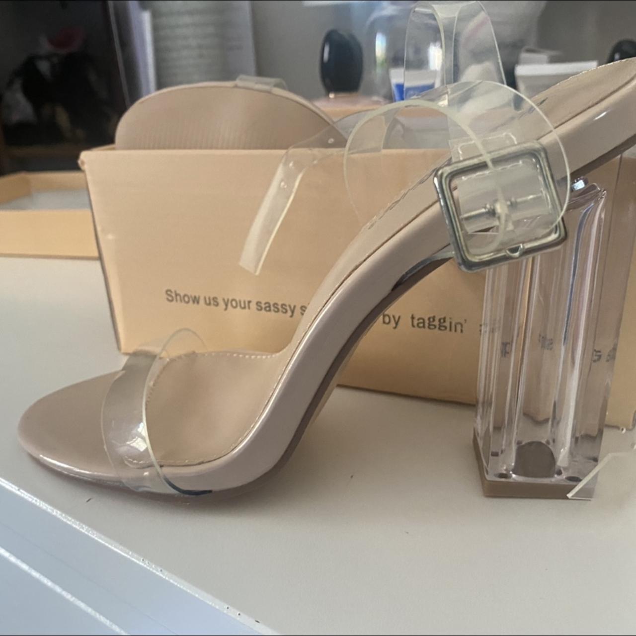 Clear block heels size 5 clearance