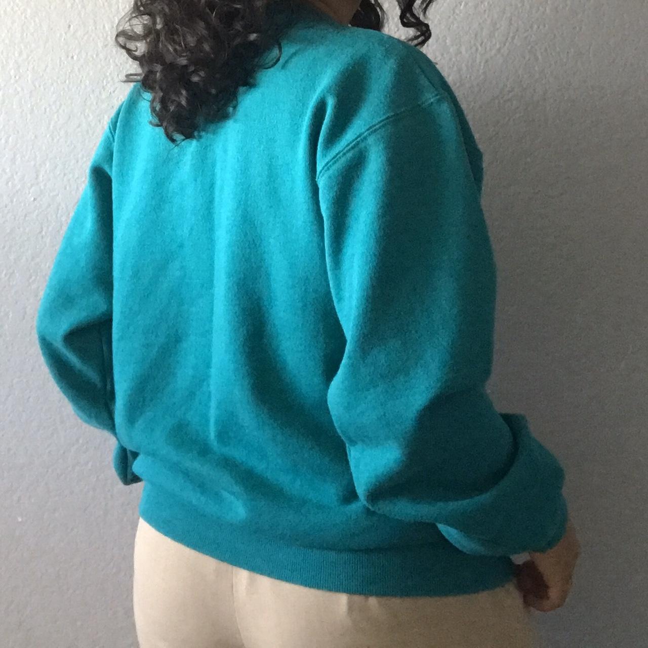 vintage-late-80-s-early-90-s-basic-teal-sweatshirt-depop