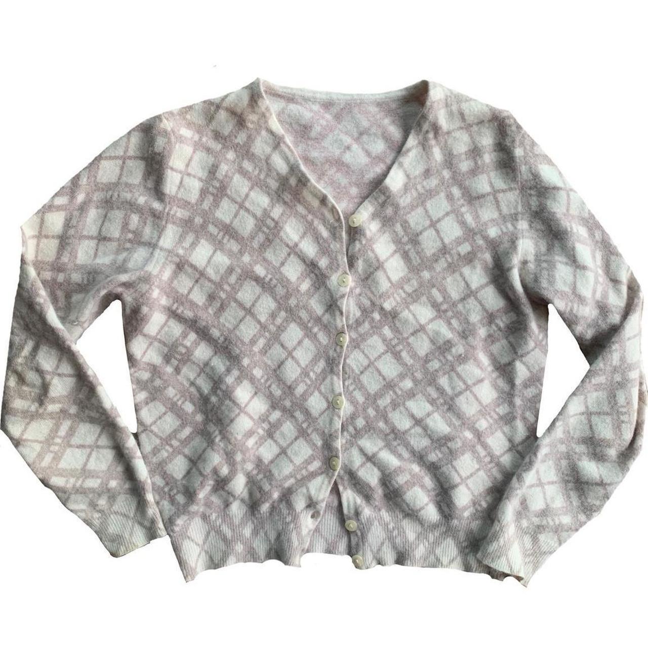 Women's Cream and Brown Cardigan Depop