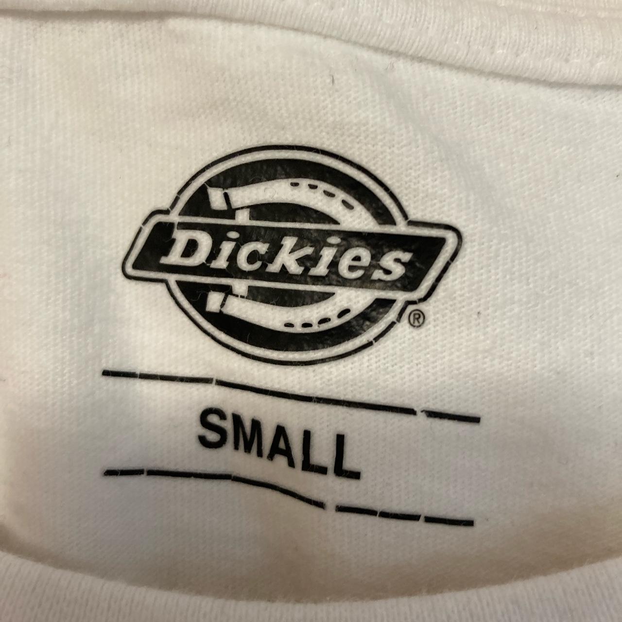 Small men’s dickies white plain logo t shirt... - Depop