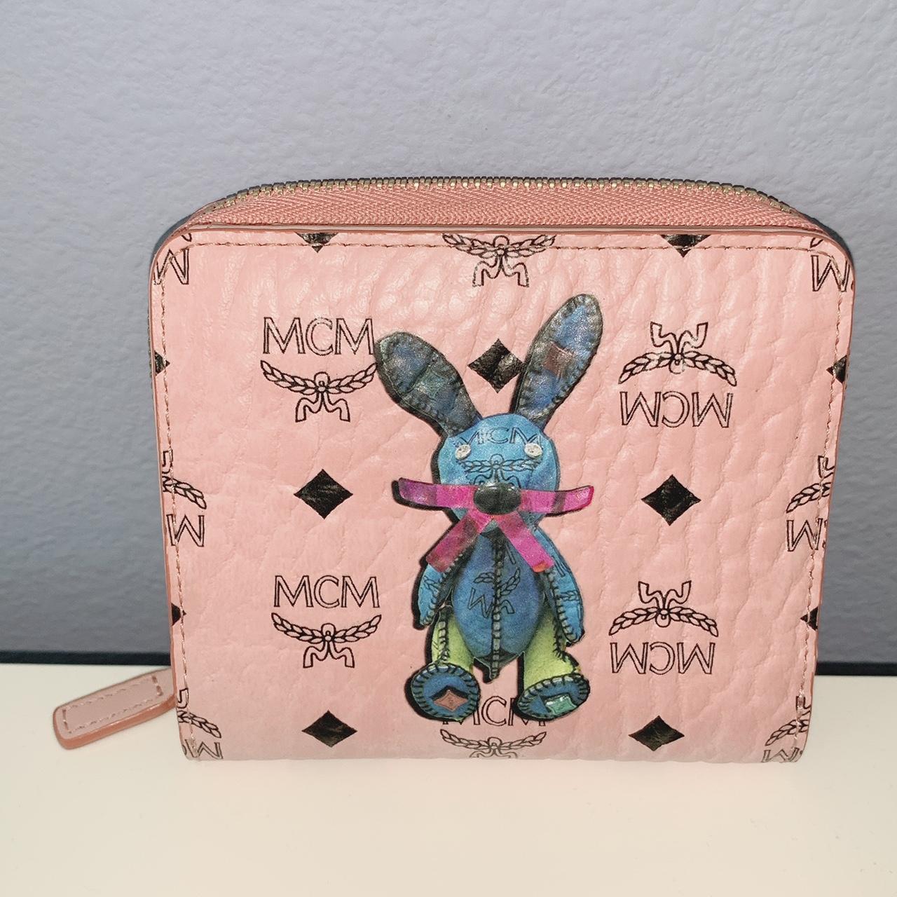 Mcm Zip Around Wallet In Rabbit Carrot Visetos In Pink