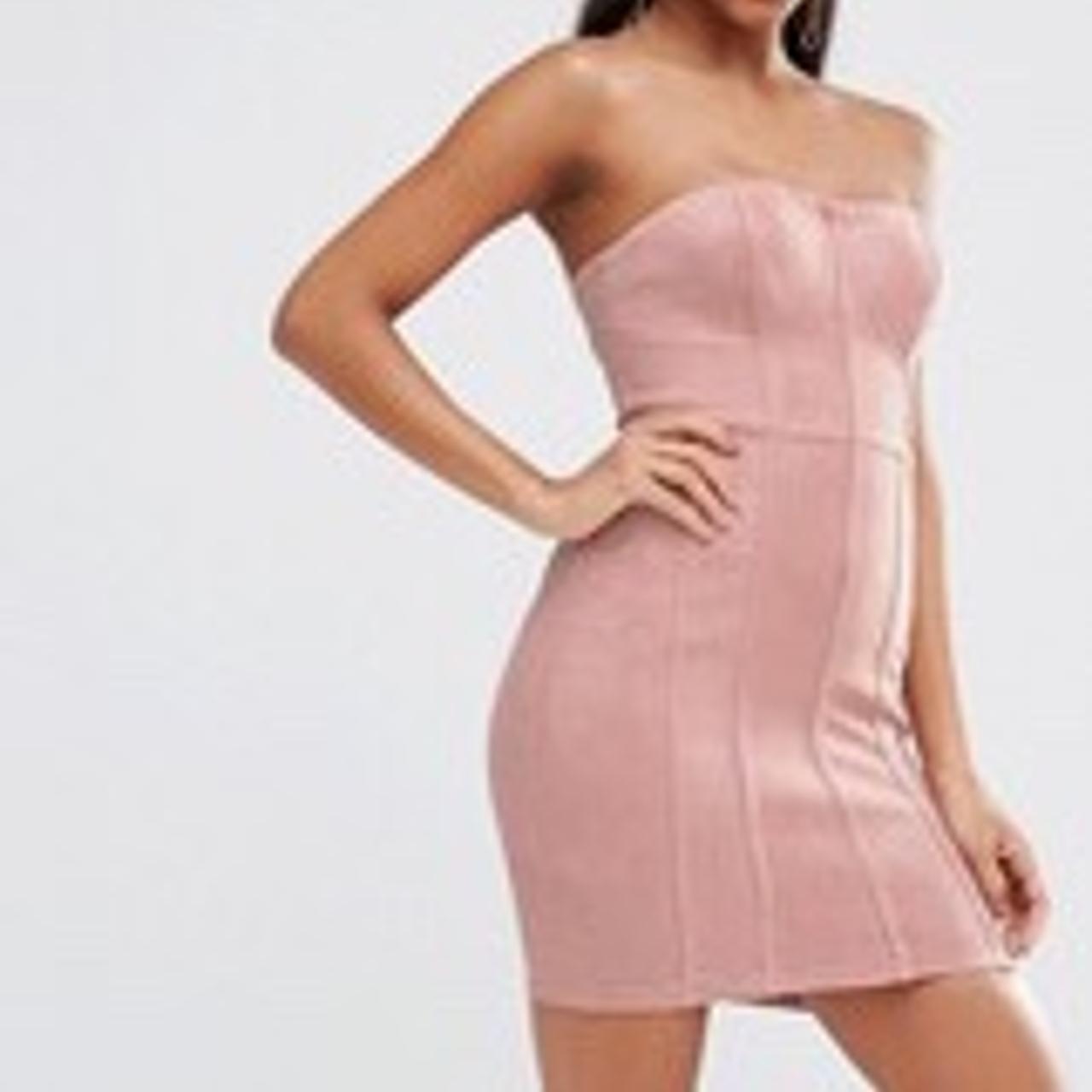 pink suede mini dress