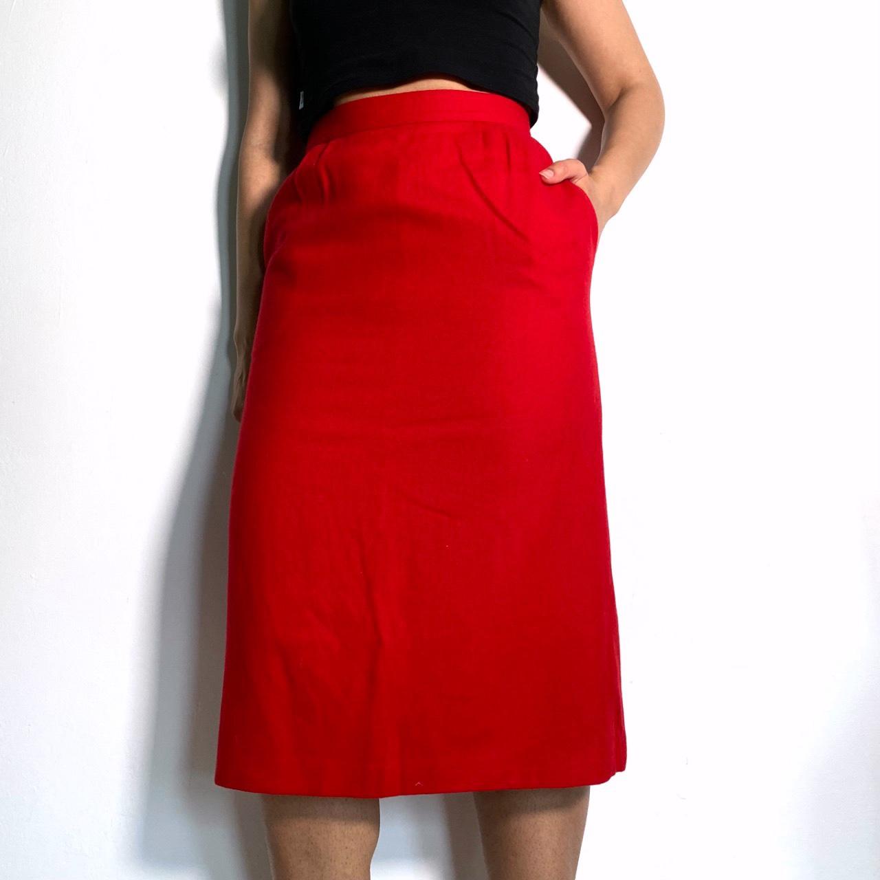 80s red 2024 pencil skirt