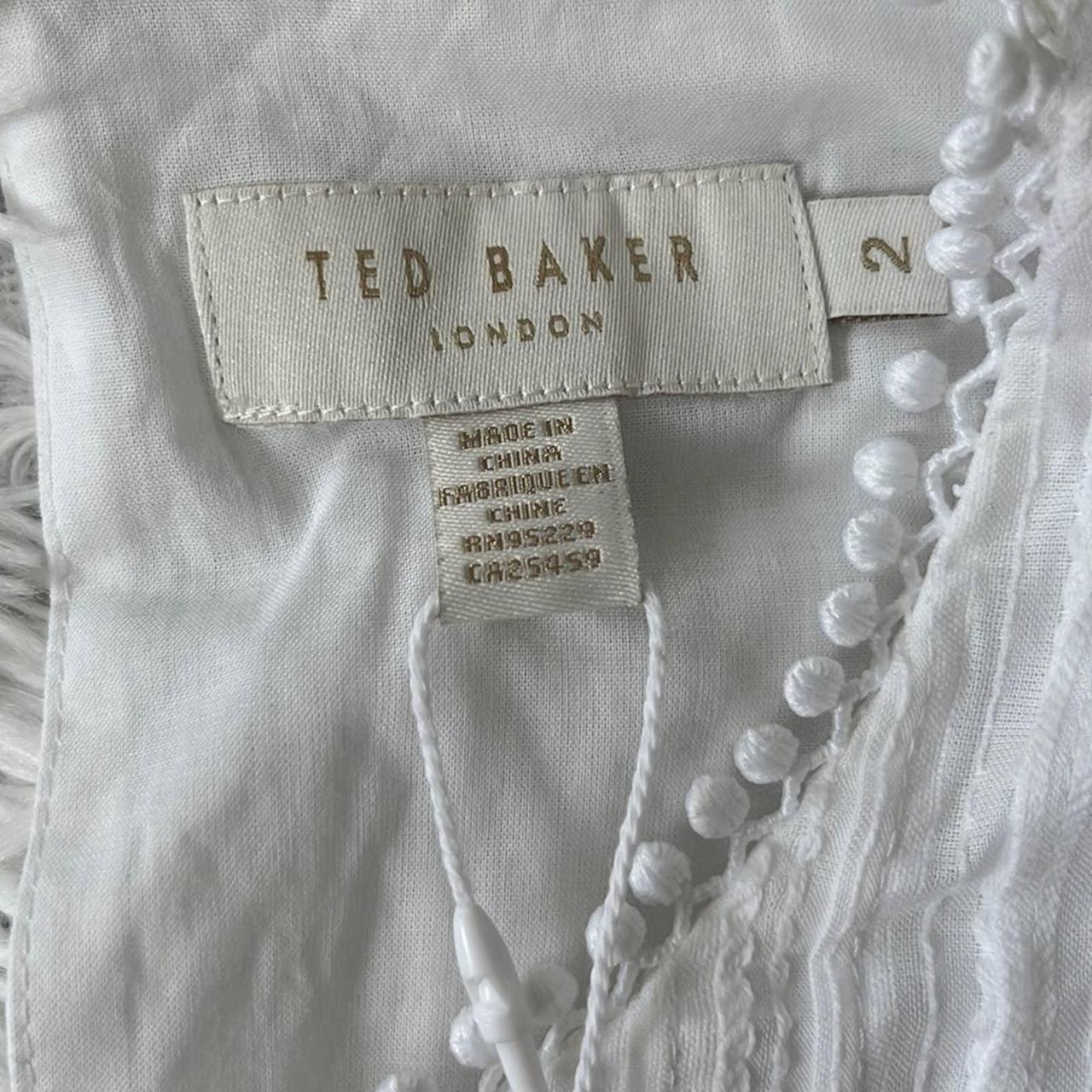 TED BAKER hot SILAIS WOMEN'S SHIRT in white size 2/Small