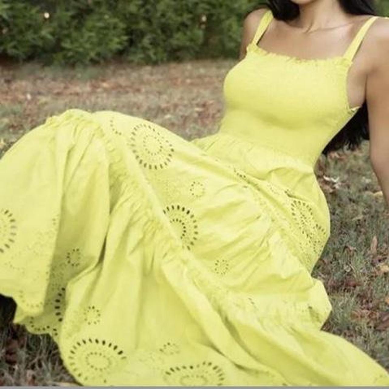 みつは！　0628 ZARA BNWT MIDI STRAPPY DRESS WITH CUTWORK EMBROIDERY | Depop