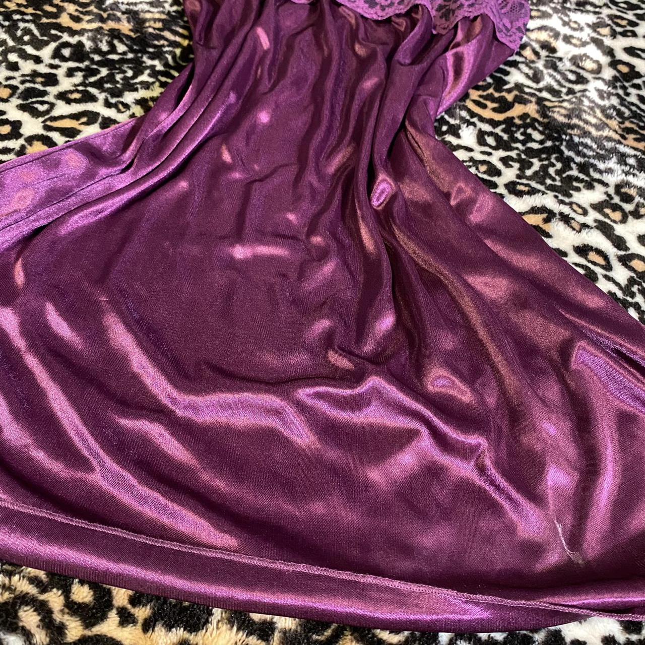 violet purple silk slip dress adjustable straps and... - Depop