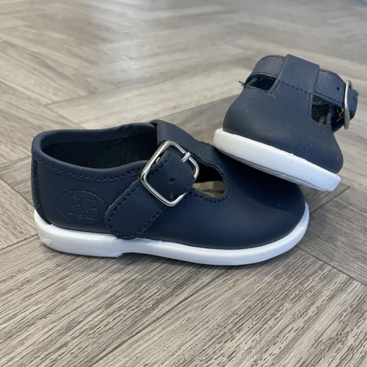 Russel Bromley baby T bar, navy leather