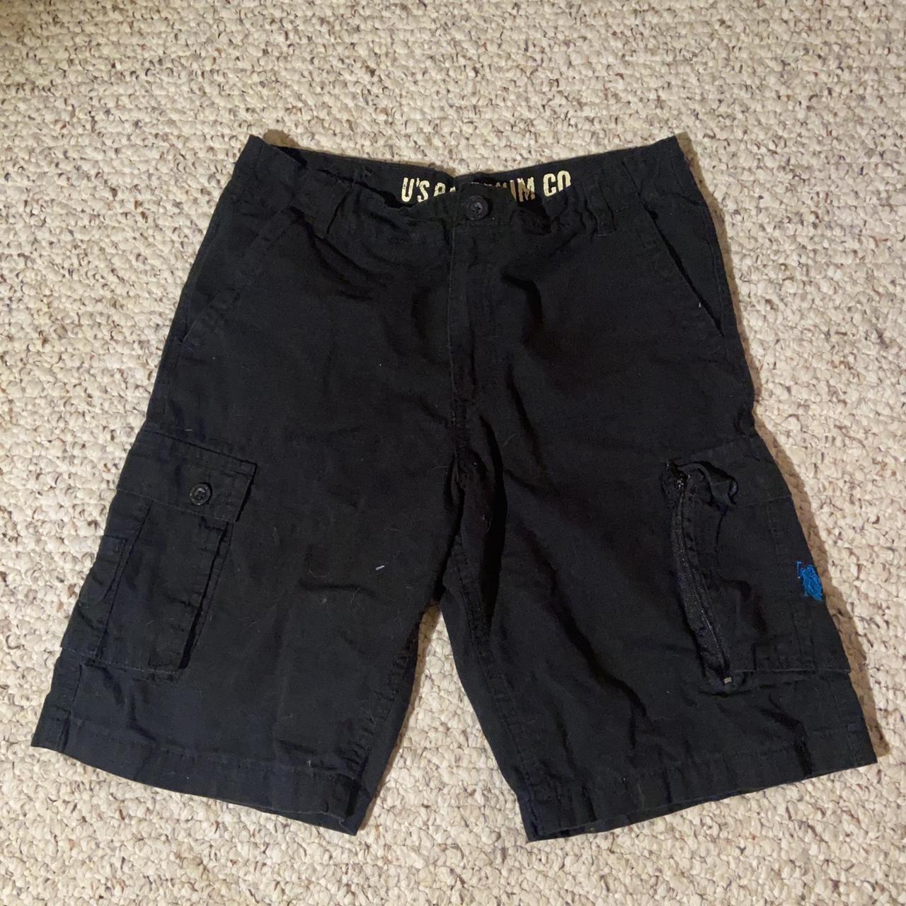 black cargo shorts boys 14, fits a women’s small... - Depop