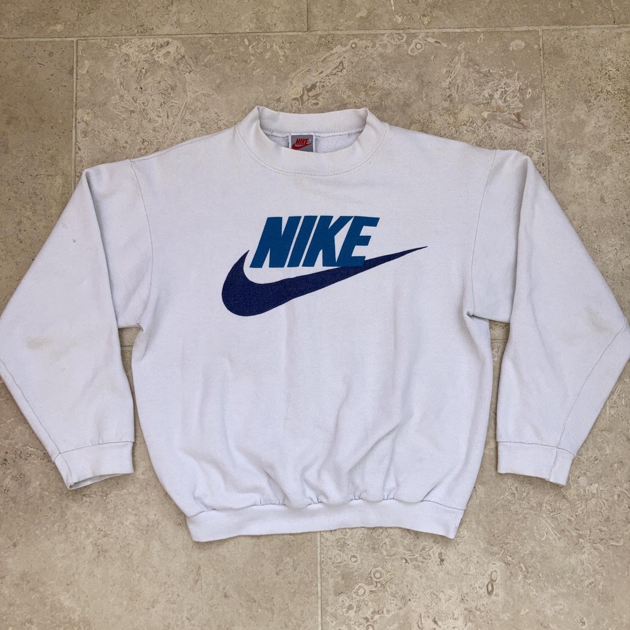 Vintage Nike white cropped jumper ~ There is a... - Depop