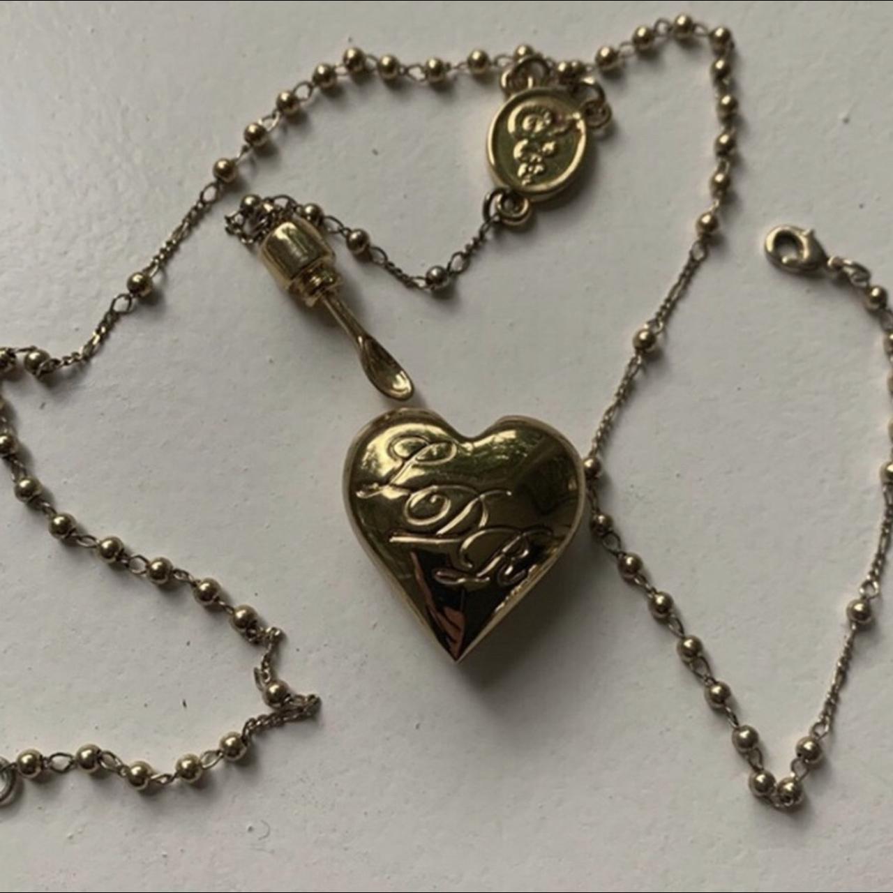 Lana Del Rey Necklace Heart Tiny Pearl Rosary With Gold Pendant  Handmadechoker - Etsy
