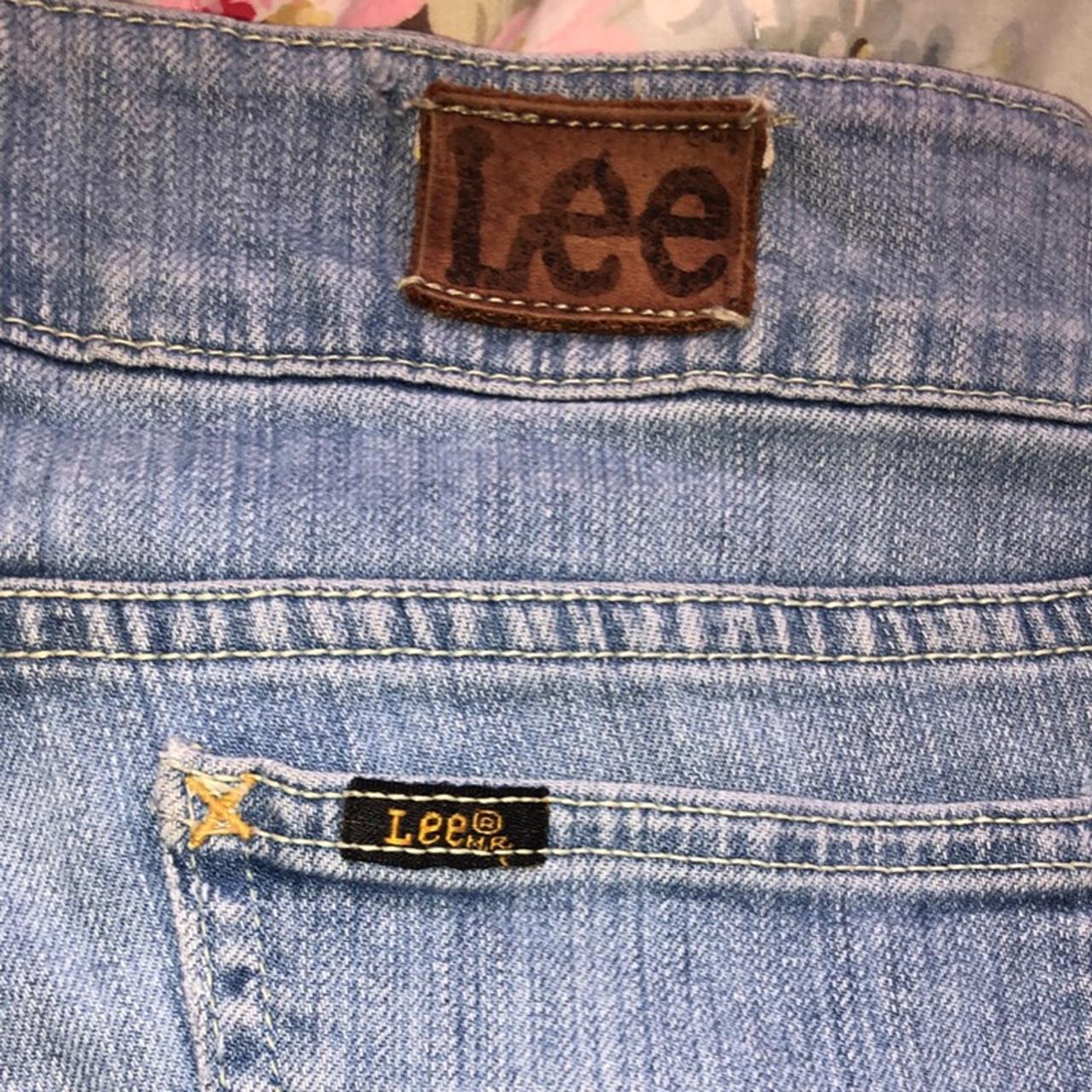 Selling these amazing lee vintage flared jeans 00’s,... - Depop