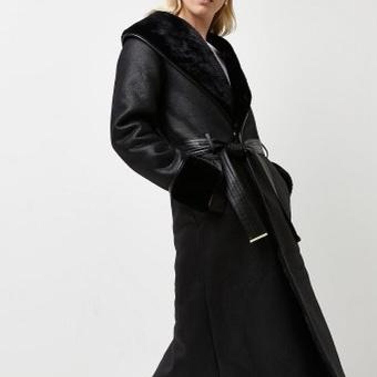 Black river island fur lined trench