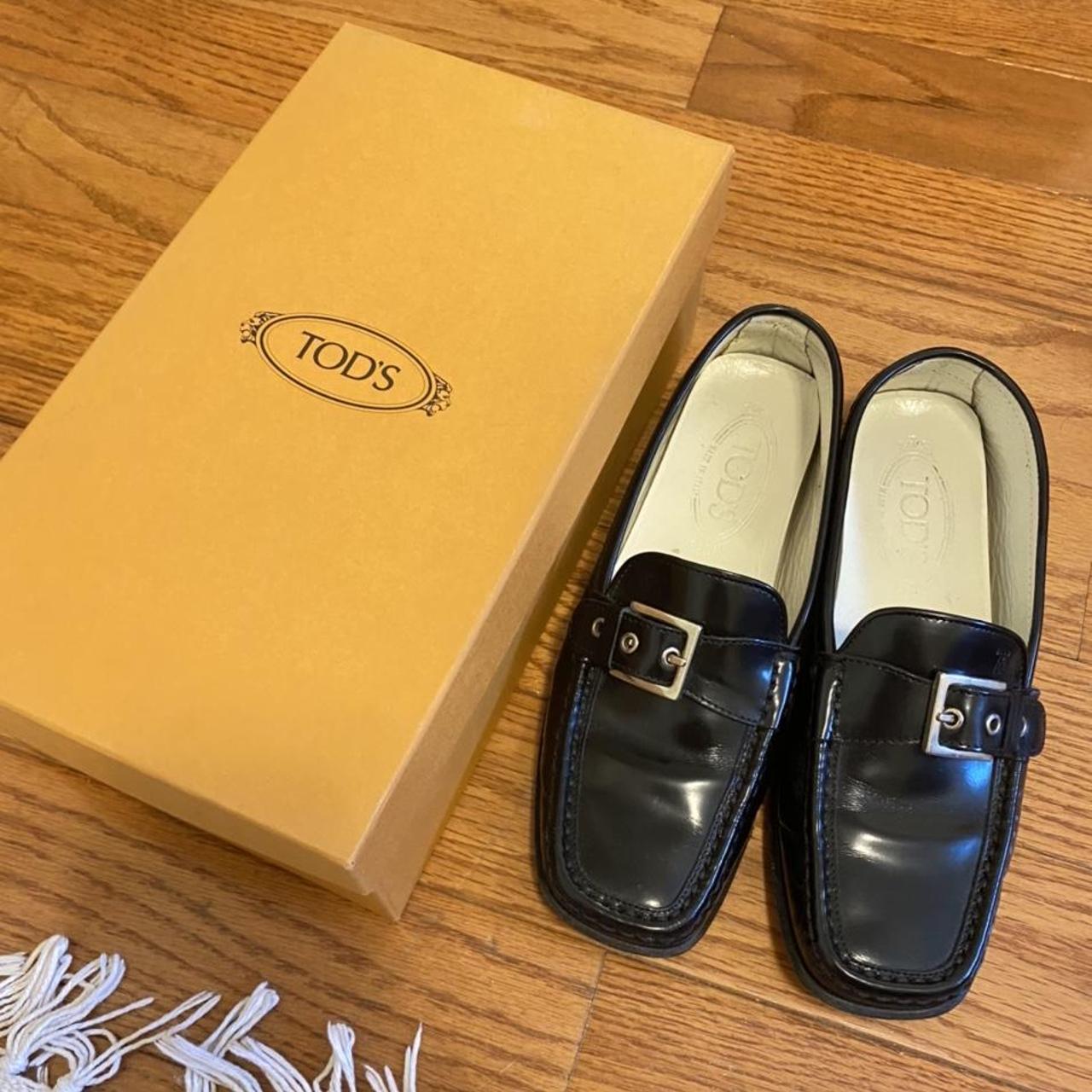 tods patent loafers