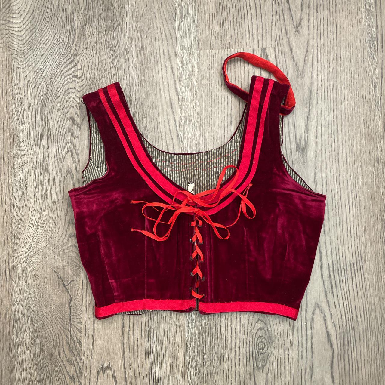 Product Image 1 - Red velvet corset style bralette