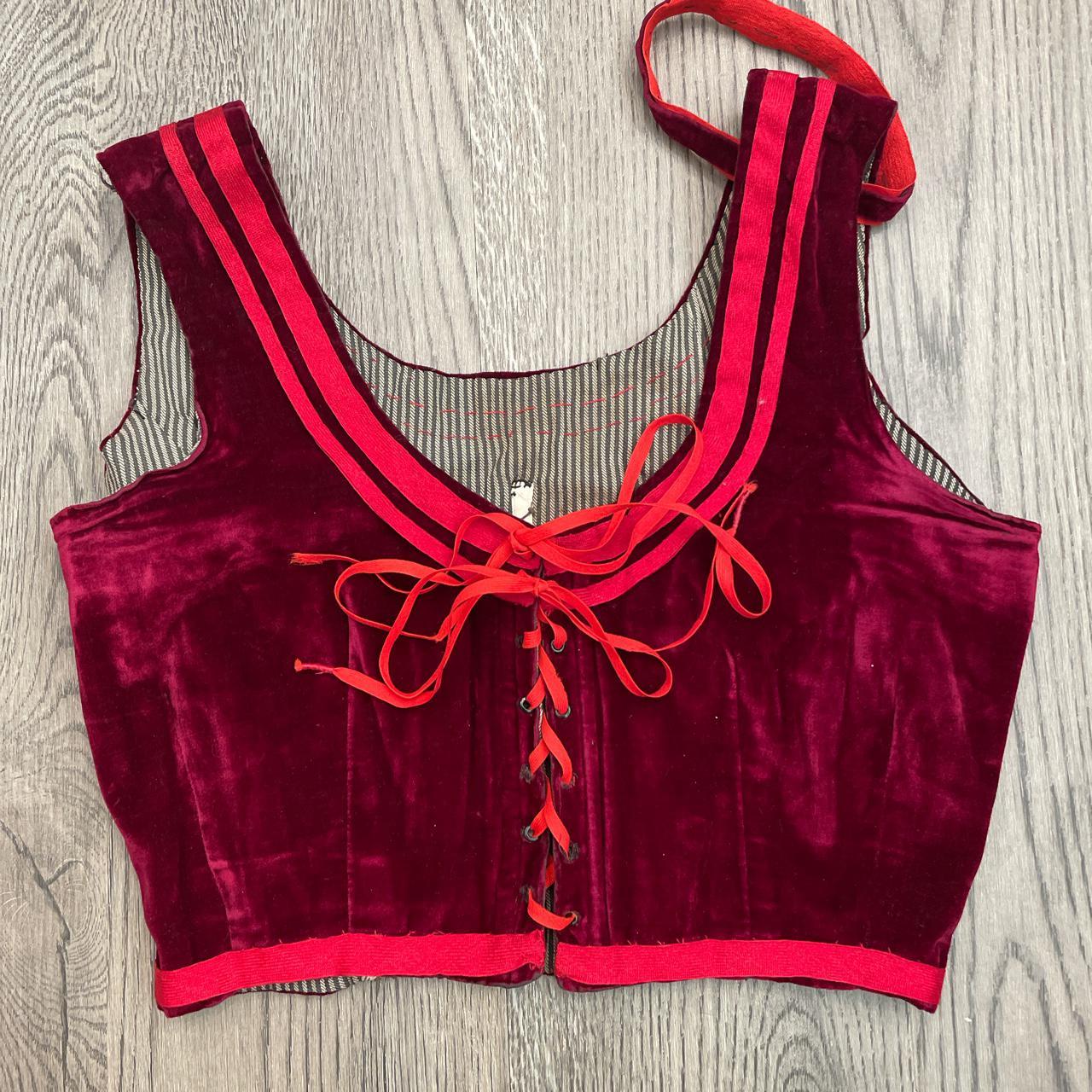 Product Image 2 - Red velvet corset style bralette