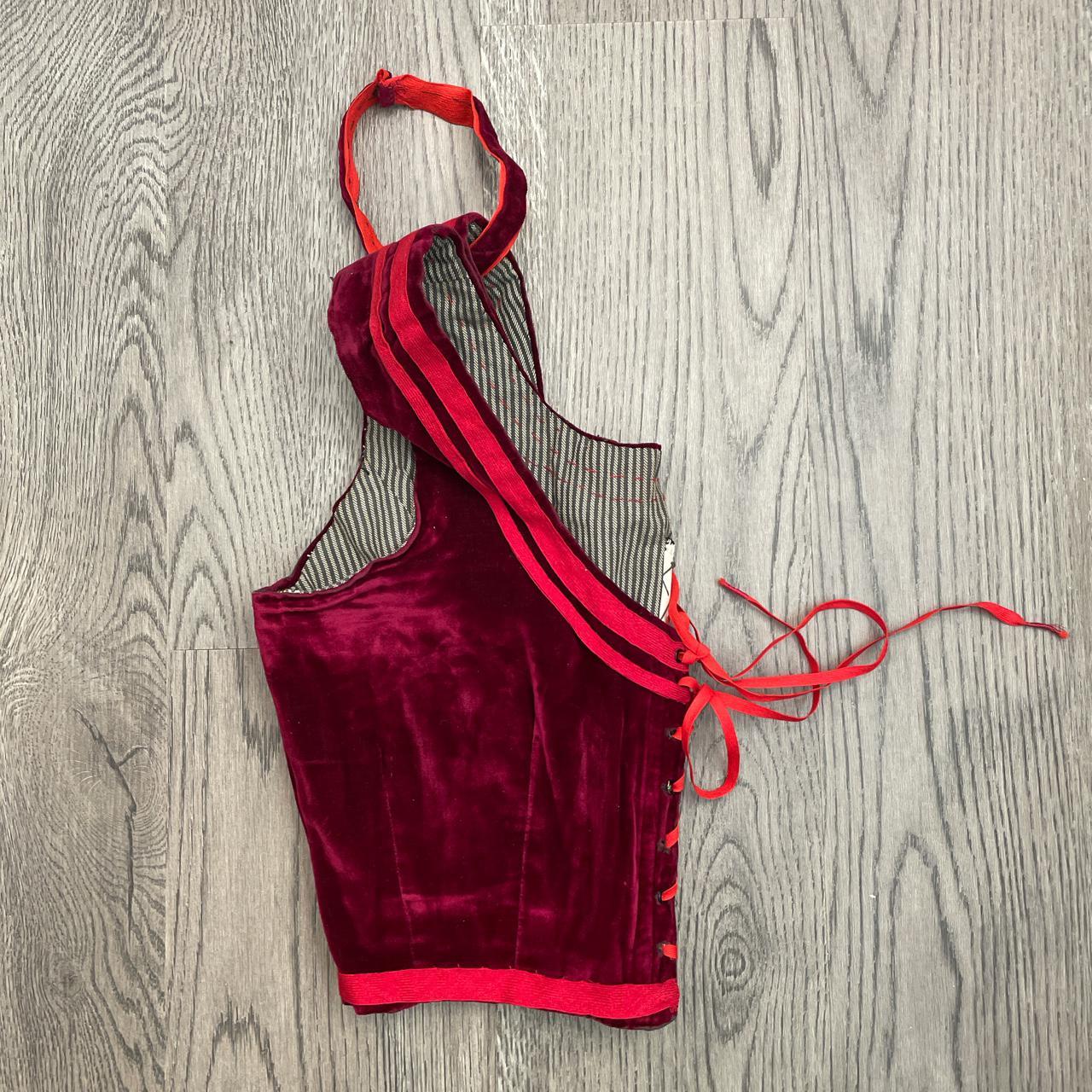 Product Image 4 - Red velvet corset style bralette