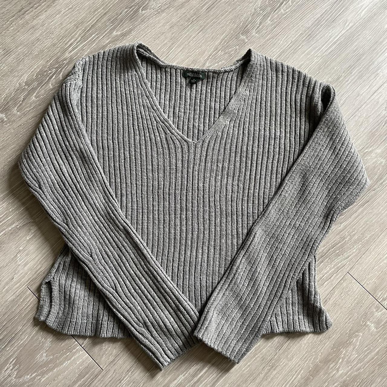 target wild fable grey v neck sweater worn once i... - Depop